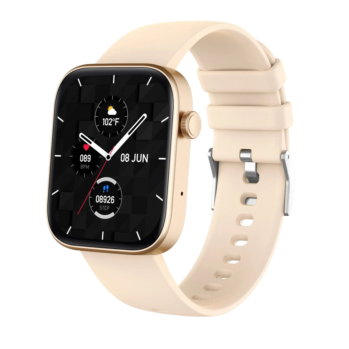 Gold Color Bluetooth Calling Smartwatch With Health & Fitness Tracking