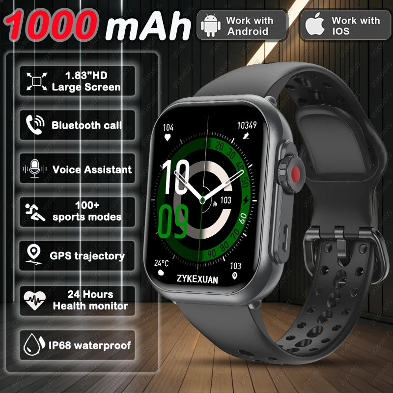 Black Color AMOLED GPS Smart Watch With Bluetooth Calls & IP68