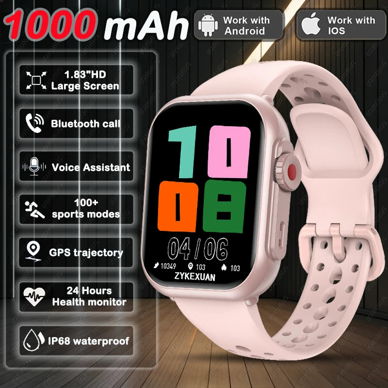 Pink Color AMOLED GPS Smart Watch With Bluetooth Calls & IP68