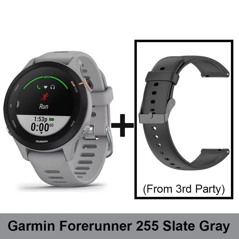 Slate Gray n Black strap Color Forerunner GPS Sports Smartwatch 46mm – 14-Day Battery