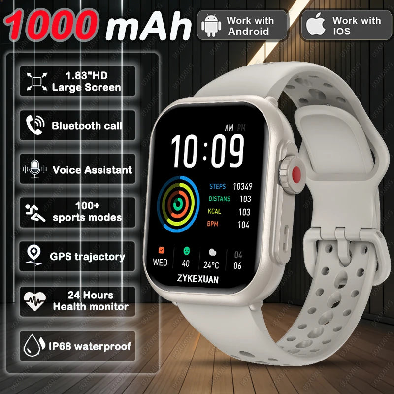 Grey Color AMOLED GPS Smart Watch With Bluetooth Calls & IP68